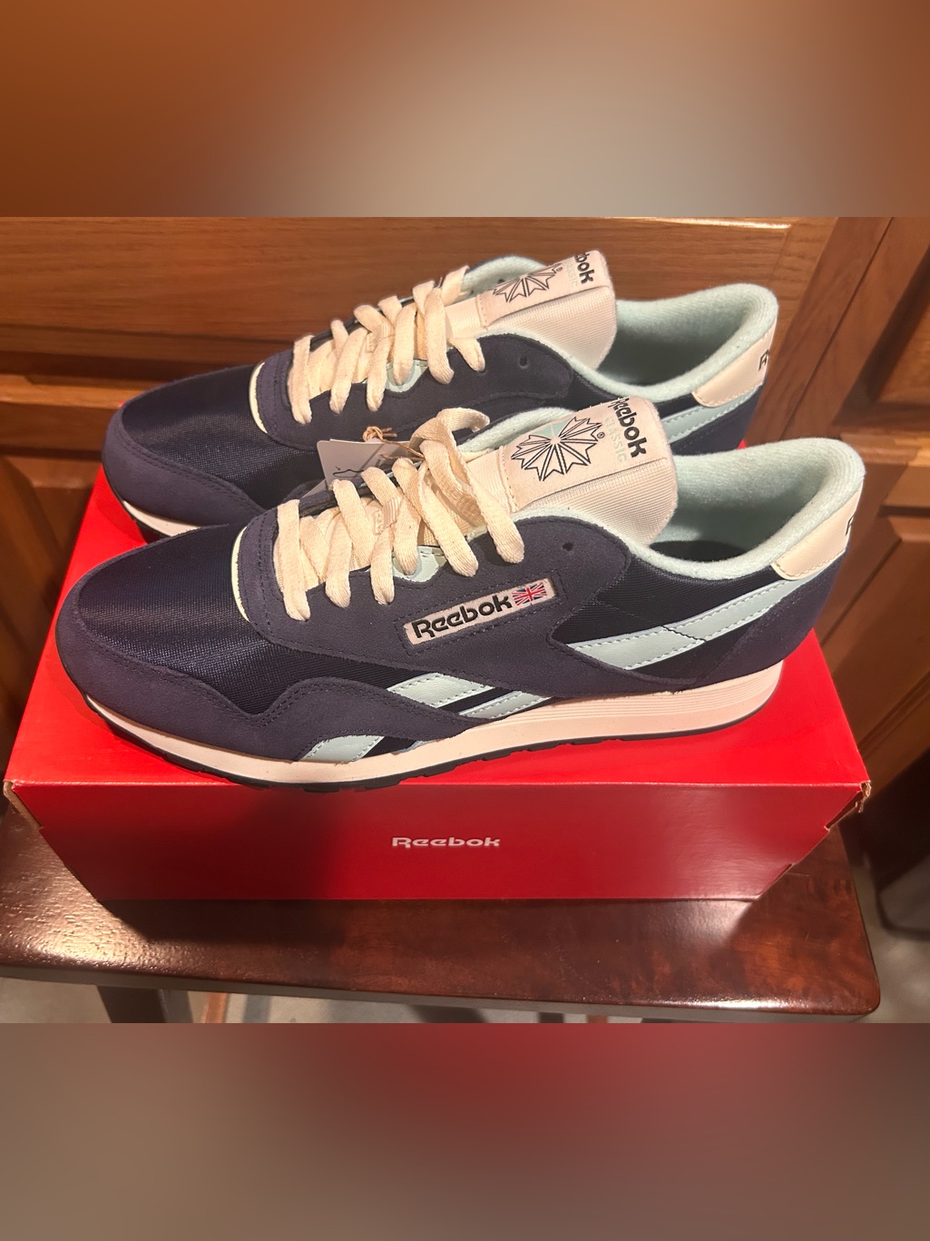 Reebok Classic Nylon Color Navy/Aqua/Chalk 100209552 Sneaker With Box Men Us 10